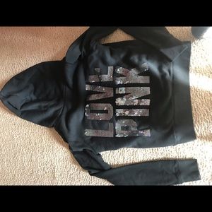 Victoria secret pink fur lined hoodie